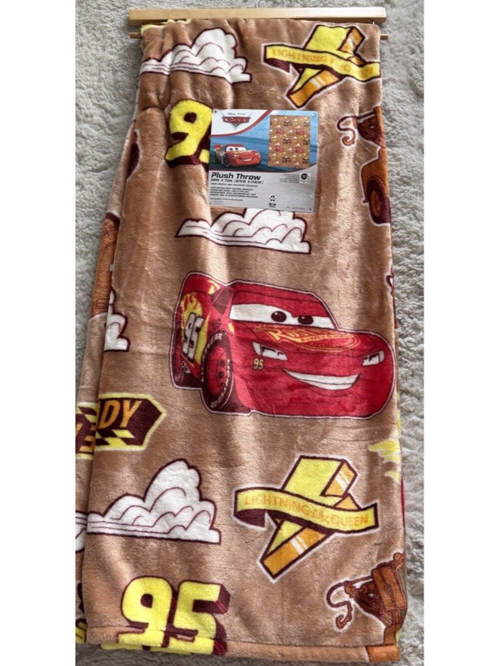 Disney Pixar Cars Plush Throw Blanket 50” X 70” Lightning McQueen & Mater NEW